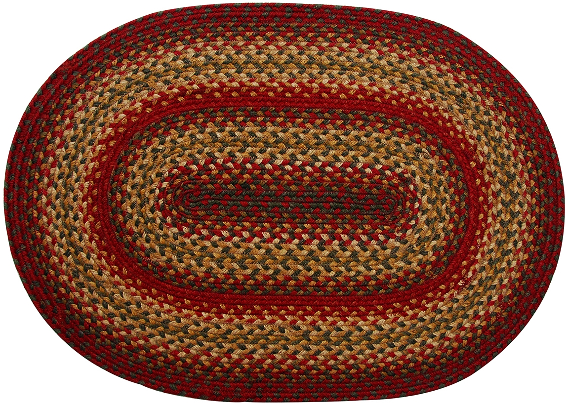 Homespice Decor Jute Braided Area Rug Cider Barn Red Green Tan eBay